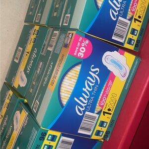 Always Ultra Thin Pads - Teal and Yellow